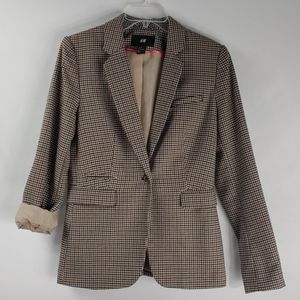 Hounds Tooth One Button Blazer